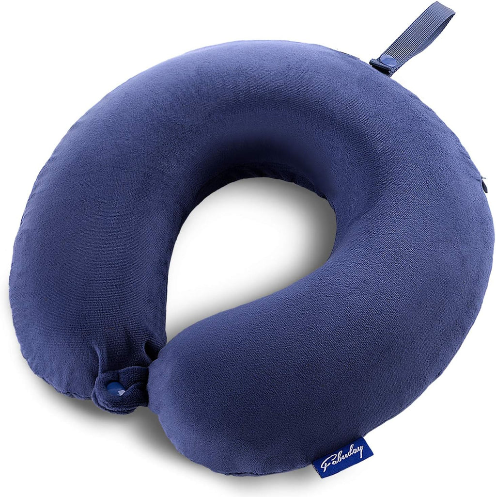 Fabuday Travel Pillow Memory Foam - Head Neck Support Airplane Pillow for Traveling, Car, Home, Office, Travel Neck Flight Pillow with Atta…