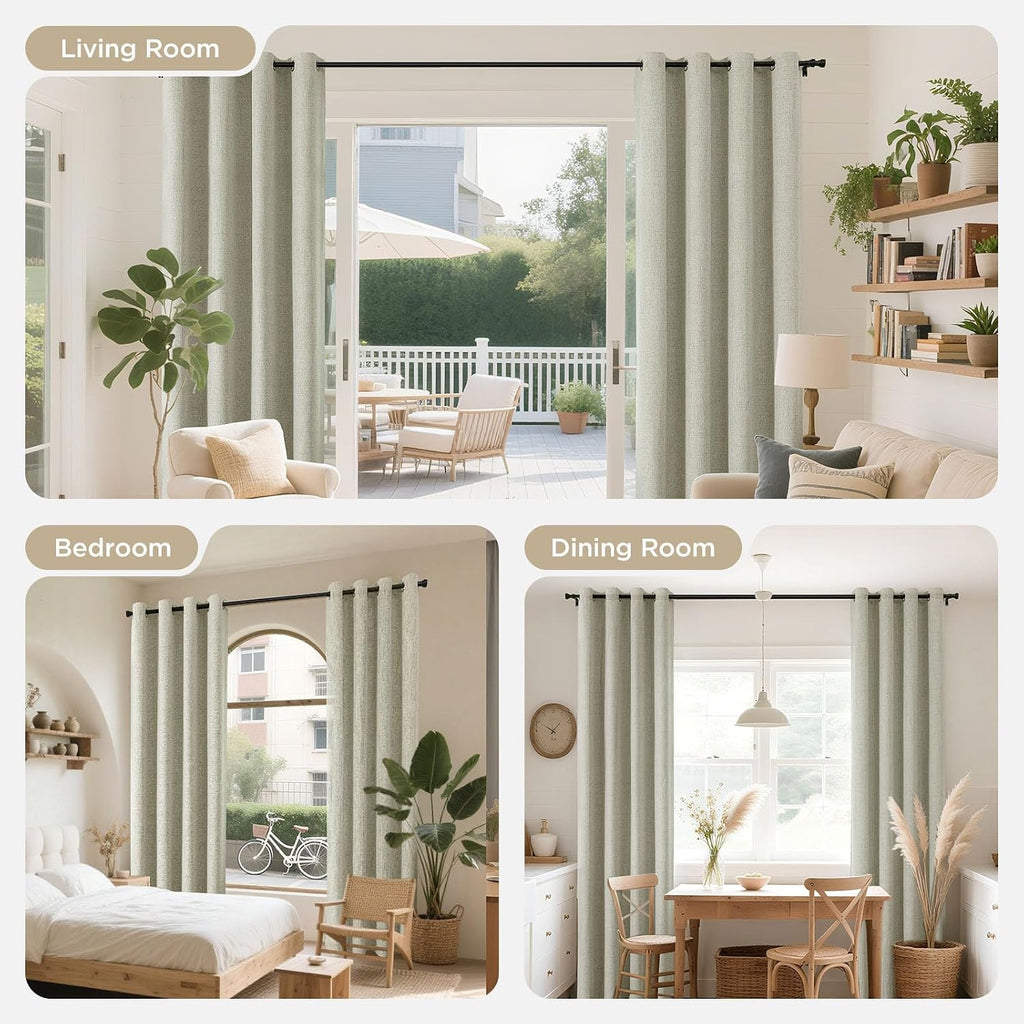 Joydeco Blackout Room Divider Curtains, Extra Wide Light Beige Sliding Door Drapes Living Room Curtains, 1 Panel 100W x 108L Inch Patio…