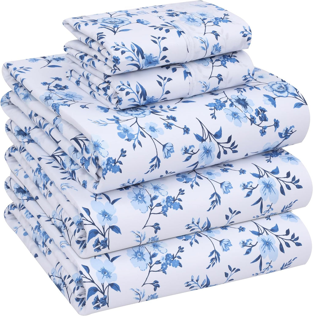 Ruvanti 100% Cotton Percale Sheets Split King Size – Crisp Cooling Bed Sheets for Hot Sleepers, Deep Pocket 16”, Soft Breathable & Durable…