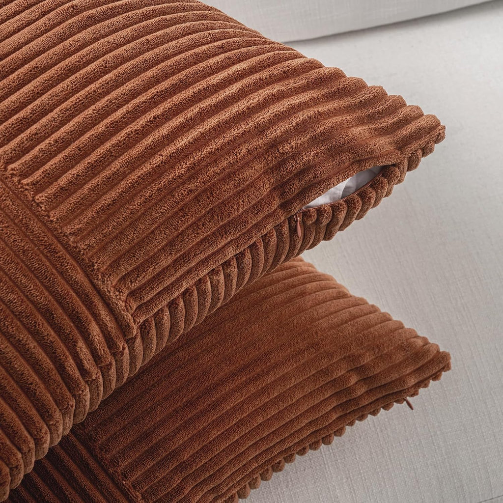 Fancy Homi 2 Packs Rust Samll Decorative Throw Pillow Covers 14x14 Inch with for Couch Bed, Rustic Farmhouse Boho Home Decor, Soft Corss…