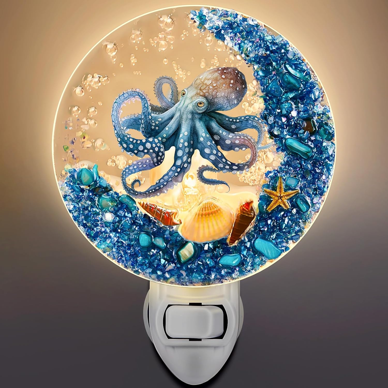 Hortsun Plug in Seashell Night Light Ocean Sea Animal Decorative Night Light Plug in Beach Lamps Vintage Ocean Lamps for Adult for Home…