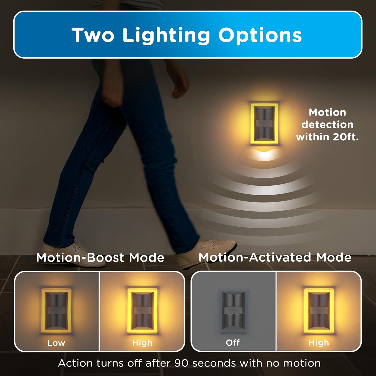 Enbrighten SleepLite LED Night Light Motion Sensor Nightlight Dusk to Dawn Amber Lights Ambient Lighting Room Decor for Bedroom Baby…