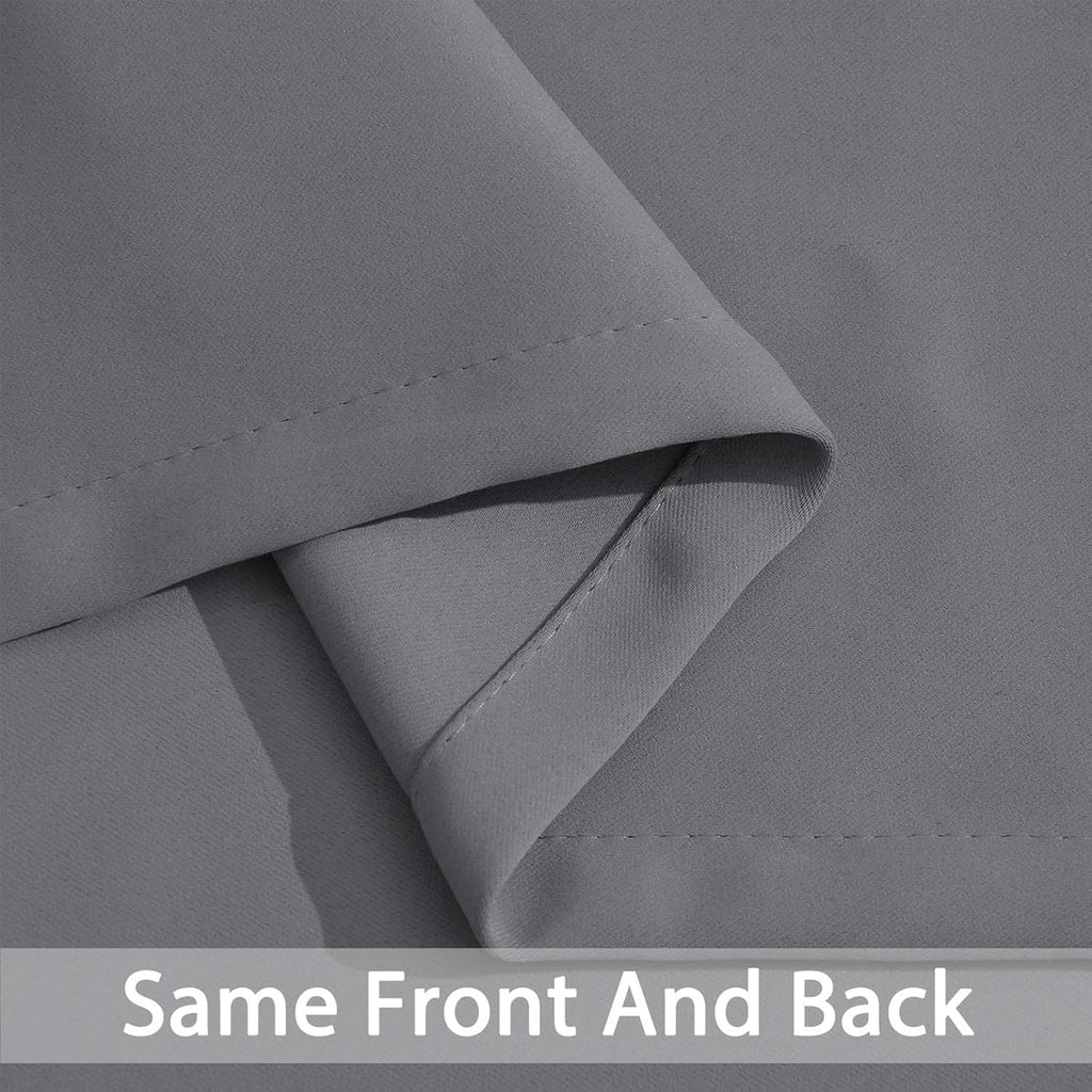 Yakamok Blackout Curtains Room Darkening Thermal Insulated Window Panels, Solid Grommet Top Drapes for Bedroom/Living Room(52Wx90L, Grey…