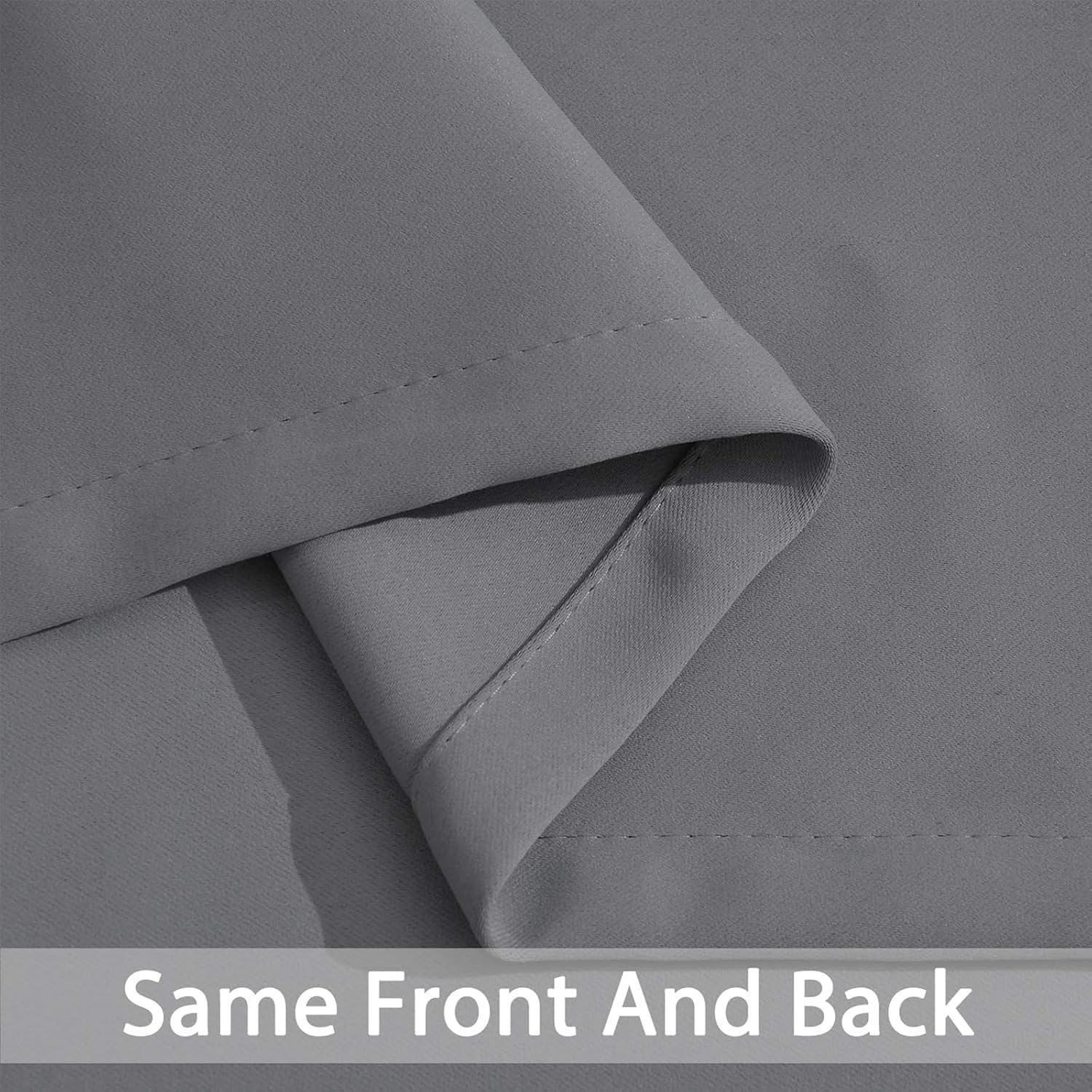 Yakamok Blackout Curtains Room Darkening Thermal Insulated Window Panels, Solid Grommet Top Drapes for Bedroom/Living Room(52Wx90L, Grey…