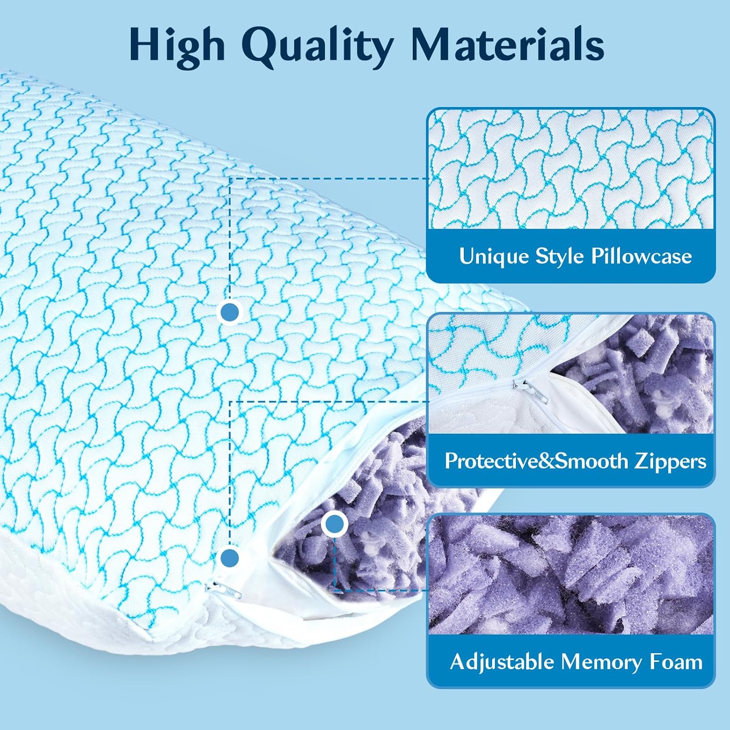 Supamodern SUPA MODERN Shredded Memory Foam Pillows Queen Size Set of 2, Cooling Bed Pillow for Sleeping for Hot Sleepers, Adjustable Pilll…