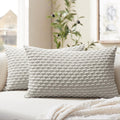 Softalker Throw Pillow Covers 12x20 Inch, Set of 2, Soft Corduroy Boho Stripe Decorative Pillow Cover, Couch Fluffy Pillow Cover for…