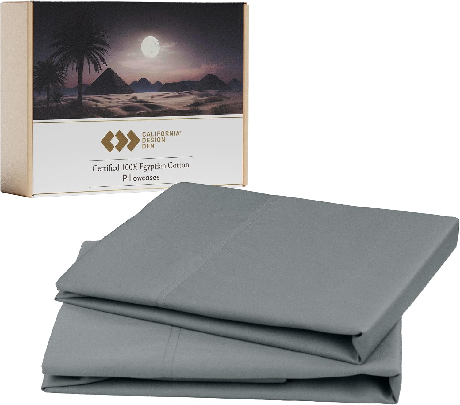 CaliforniaDesignDen California Design Den 100% Egyptian Cotton King Pillow Cases Set of 2, Pillow Cases King, Sateen Weave, Soft and Breath…