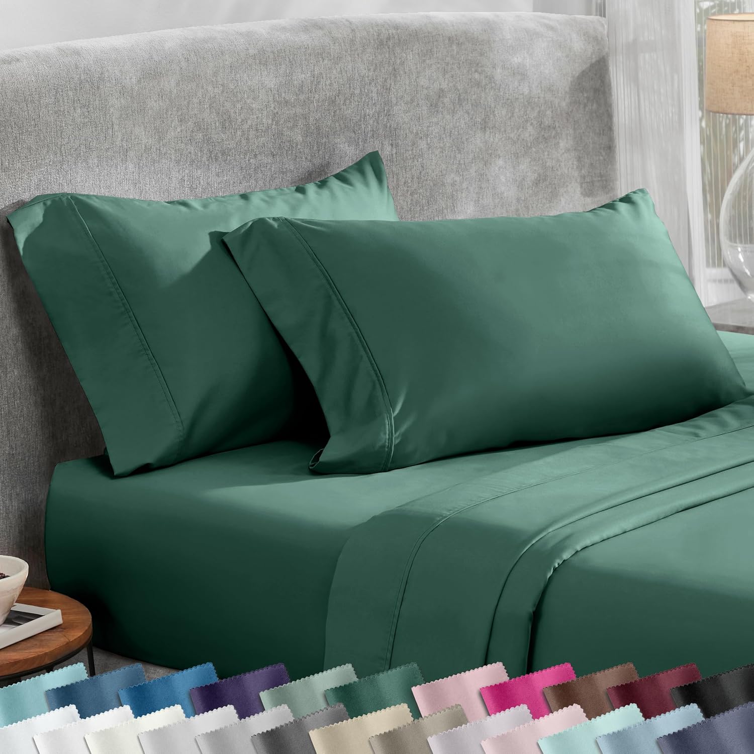 CaliforniaDesignDen California Design Den King Size Pillowcase Set - 400 Thread Count, 100% Cotton Sateen, Set of 2 Pillow Covers, Soft and…