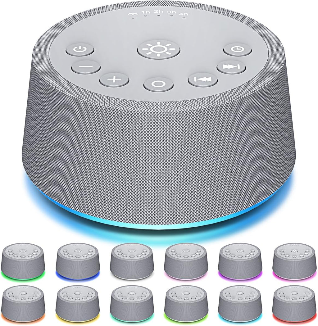 SoundLegend Sleep White Noise Sound Machines 32-Level Volume 30 Sounds 12 Colors Light 5 Timers Adjustable Light Brightness Compact for…