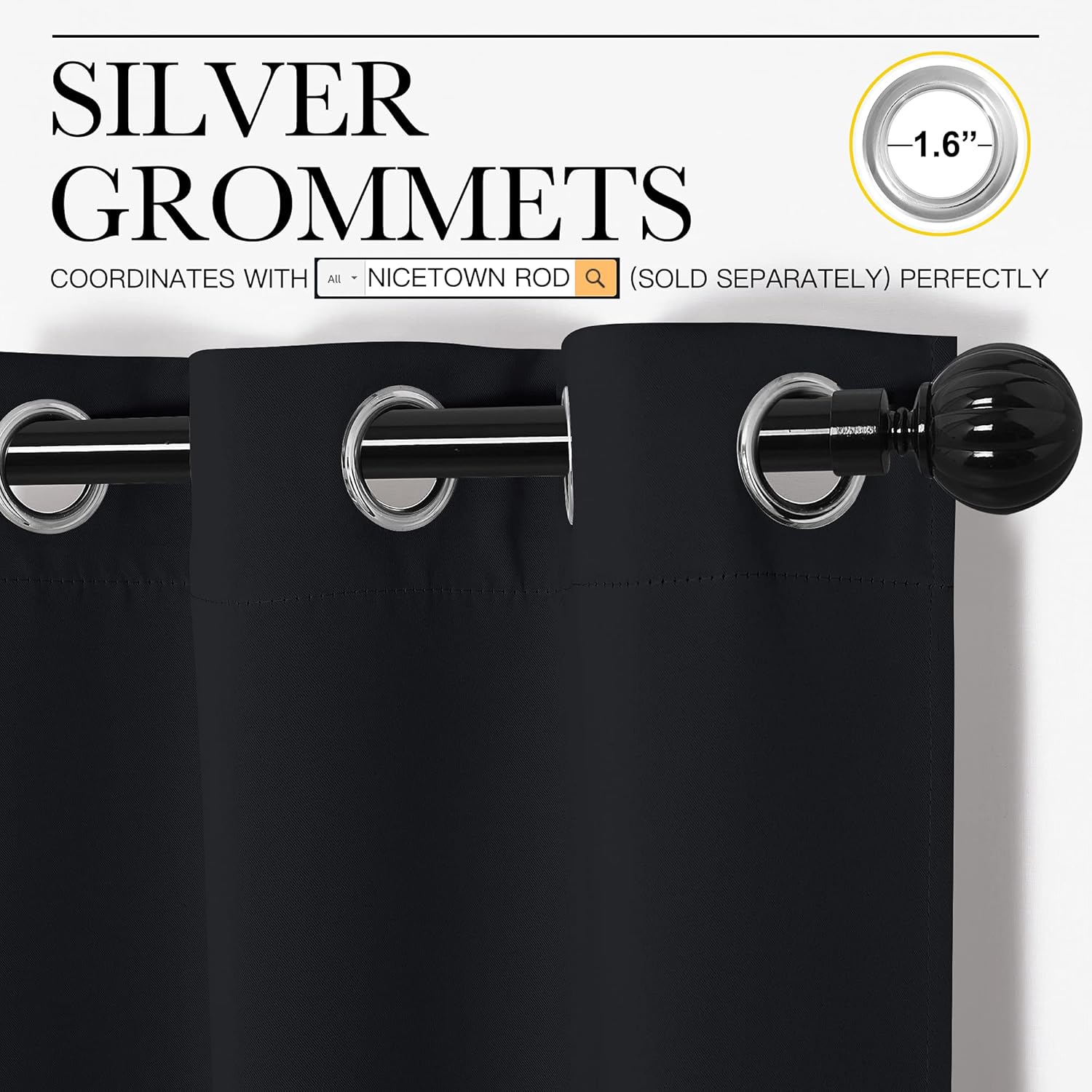 Nicetown Patio Blackout Curtain Shades - Summer Home Decoration Thermal Insulated Grommet Blackout Draperies/Drapes for Kitchen (2 Panels,…