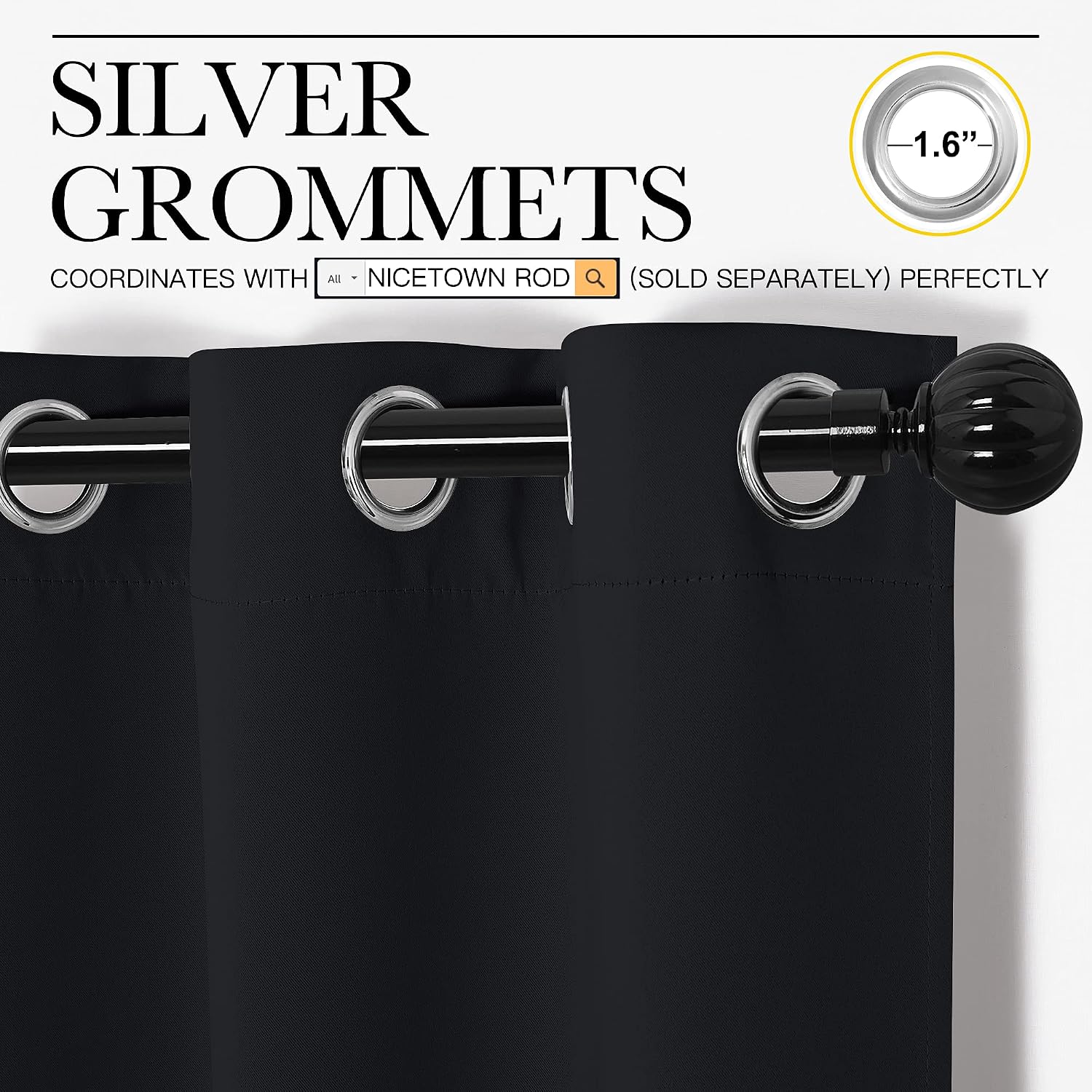Nicetown Blackout Curtain Panels 78 inches - Light Reducing Thermal Insulated Solid Grommet Blackout Curtains/Panels/Drapes for Living Room…