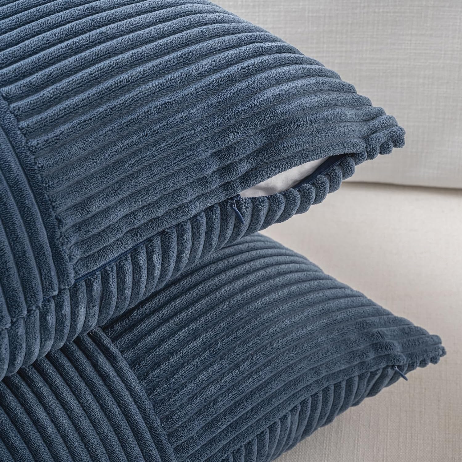 Fancy Homi Dusty Blue Euro Decorative Throw Pillow Covers 26x26 Inch for Living Room Couch Bed, Rustic Farmhouse Boho Home Decor, Soft…
