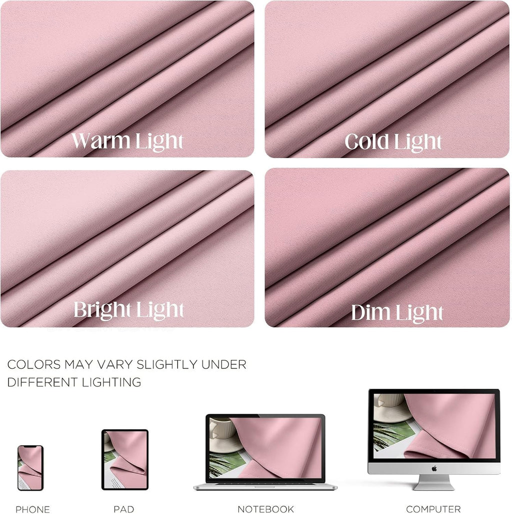 Cucraf Blackout Curtains 63 inch Length 2 Panels Set, Room Darkening Drapes for Living Room Bedroom, Thermal Insulated Light Blocking Gromm…
