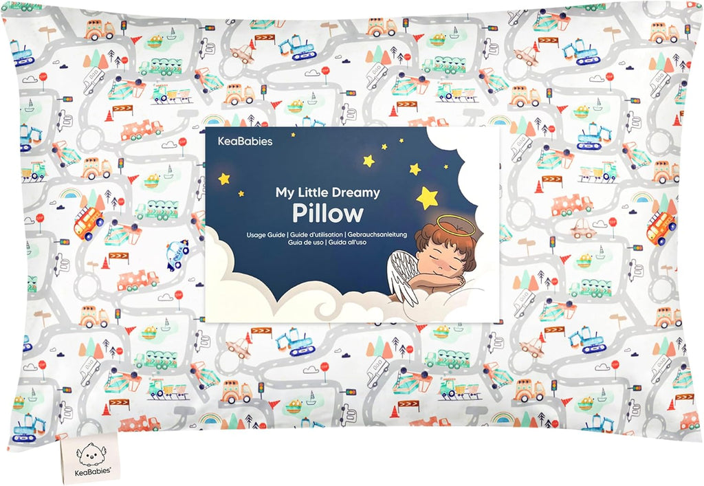 Toddler Pillow with Pillowcase - 13x18 My Little Dreamy Kids Travel Bed Pillows for Sleeping, Organic Cotton Small Pillowcase, Soft &…