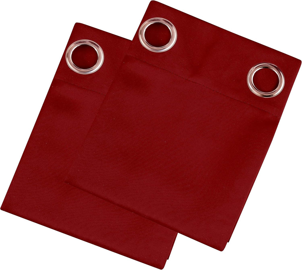 Lemomo Dark Red Thermal Blackout Curtains/52 x 95 Inch/Set of 2 Panels Room Darkening Curtains for Bedroom 95 Inch Red