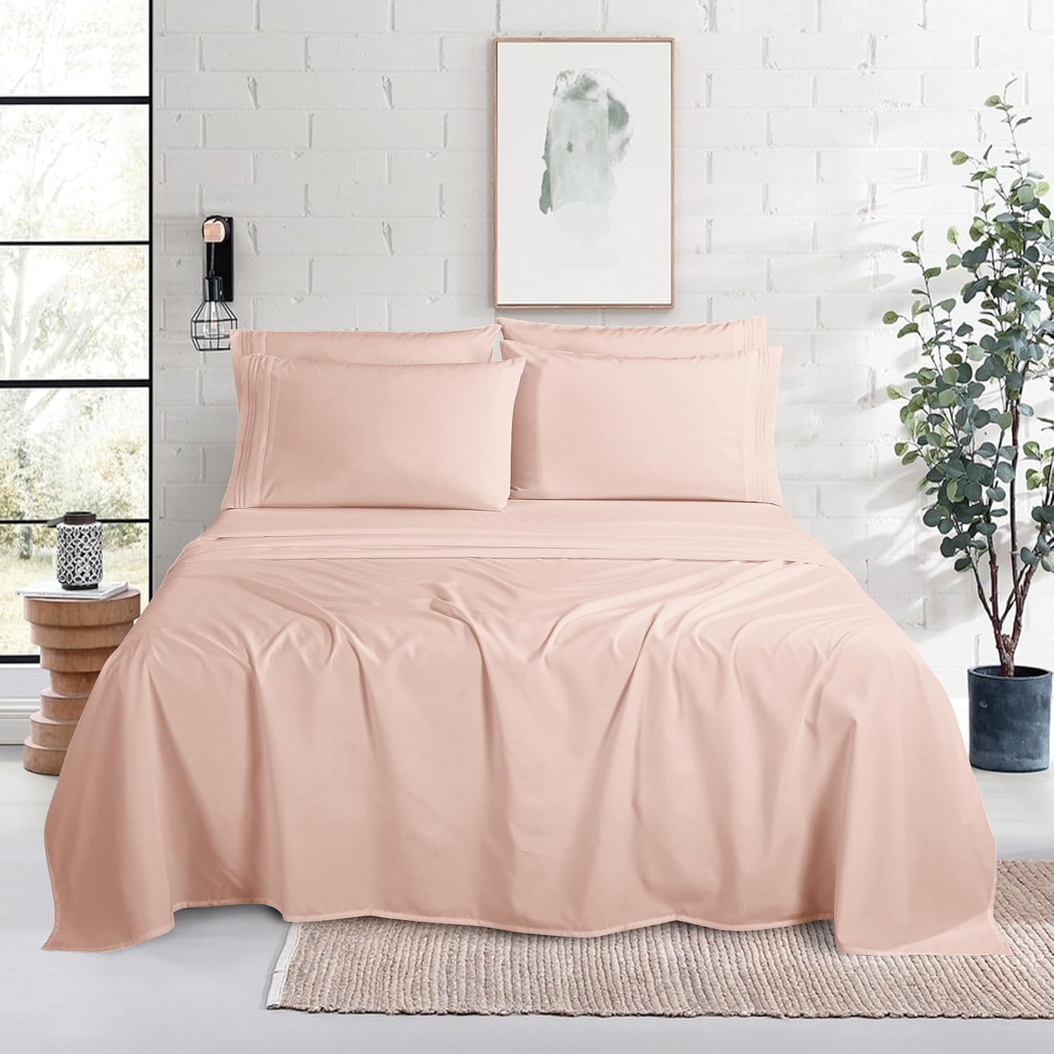 MocassiLuxuryBedding Mocassi Luxury 6-Piece Sheet Set, Ultra Soft 1800 Hotel Quality Microfiber Sheet Set, Fits Mattresses Up to 18 to 24 I…