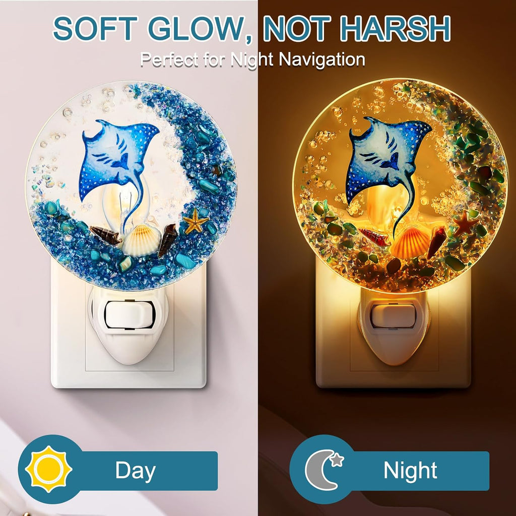 Hortsun Plug in Seashell Night Light Ocean Sea Animal Decorative Night Light Plug in Beach Lamps Vintage Ocean Lamps for Adult for Home…
