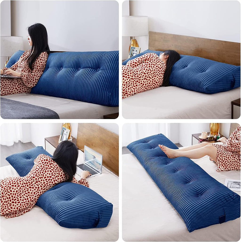 Sliguy Large Headboard Pillow, Headboard Wedge Pillow Bed Rest Reading Pillow Bolster Triangular for Sitting in Bed-Backrest Positioning Su…