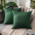 Miulee Pack of 2 Decorative Outdoor Solid Waterproof Throw Pillow Covers Faux Linen Garden Farmhouse Cushion Cases for Patio Tent Balcony C…