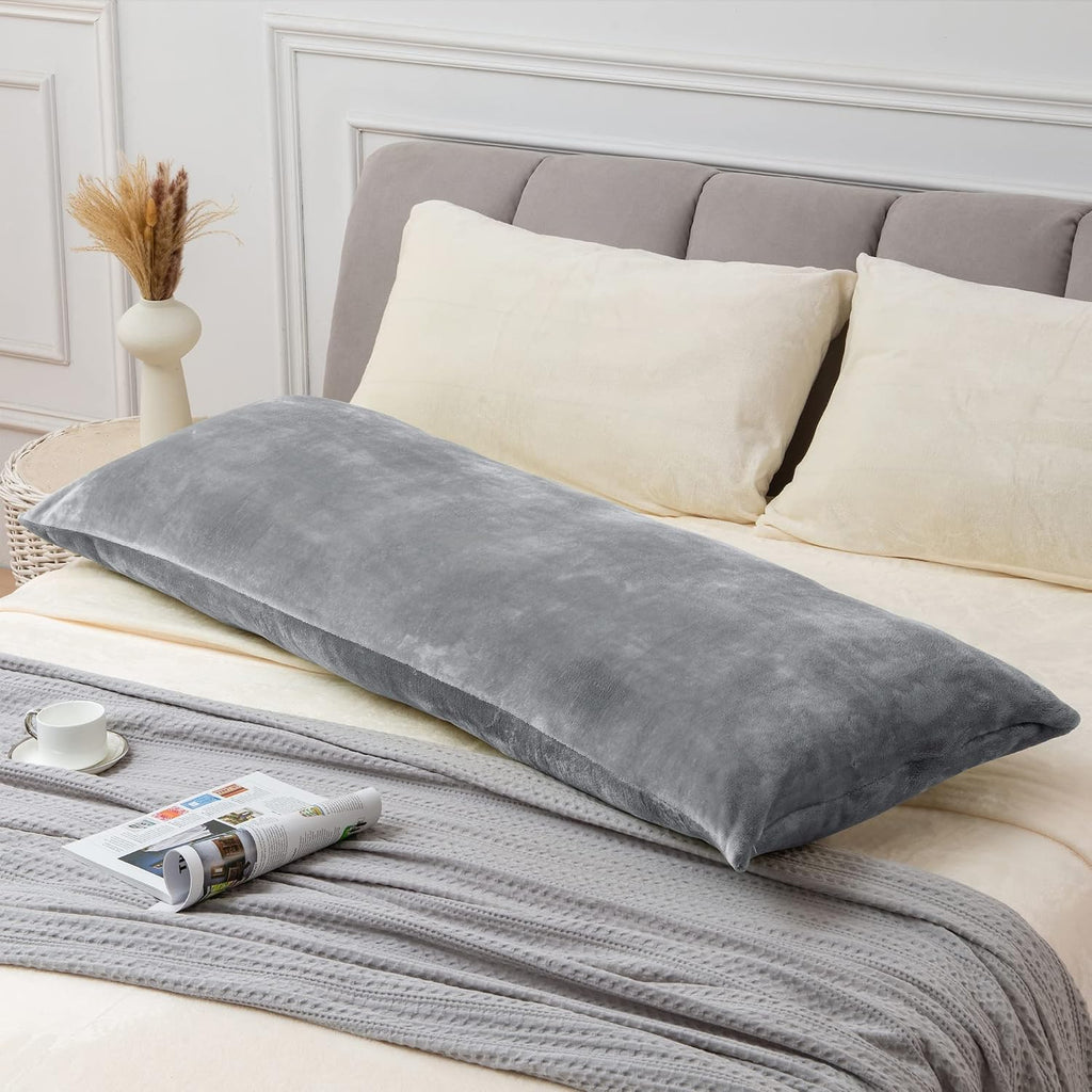 Bedelite Body Pillow Cover with Zipper Closure, Super Soft and Cozy Fuzzy Fleece Body Pillowcase 20 x 54 Inches, Luxury Fluffy Plush Long B…