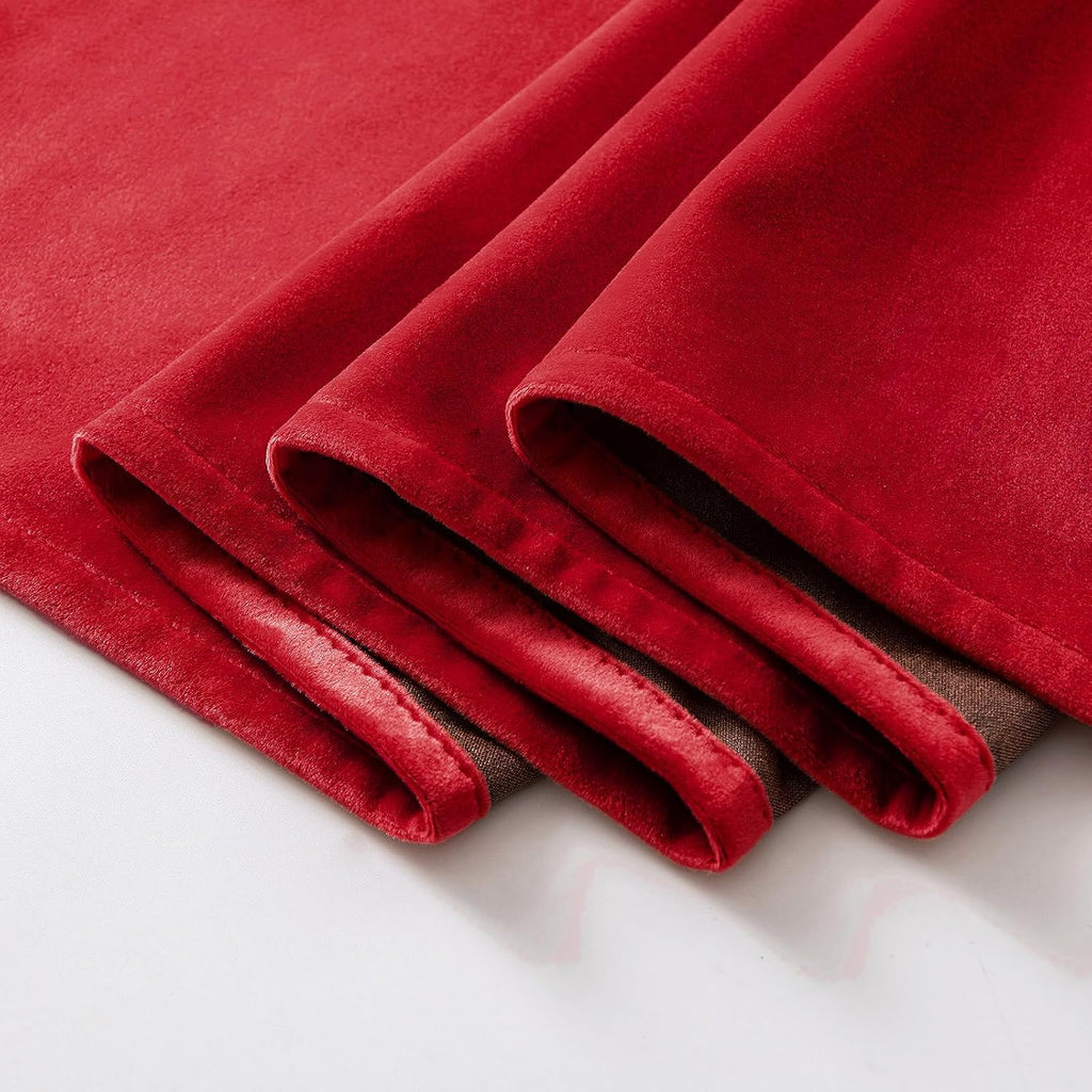 MIULEE Christmas Red Velvet Curtains Elegant Grommet Curtains Thermal Insulated Soundproof Room Darkening Curtains/Drapes for Classical…