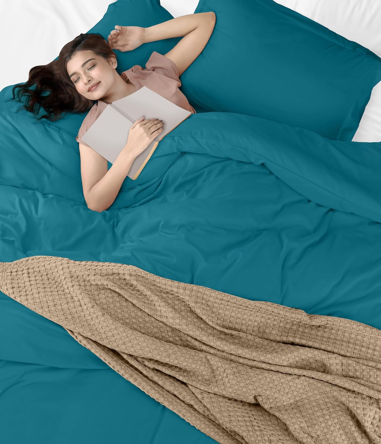 Utopia Bedding Duvet Cover Queen Size - 3 Piece with Zipper Closure - 1 Comforter Cover 90X90 Inches & 2 Pillow Shams 20X26 Inches (Denim…