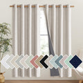 NICETOWN Brich Vintage Open Linen Weave Flax Thermal Curtains, 100% Blackout Curtains 72" Long for Dining Room, Soundproof Window…