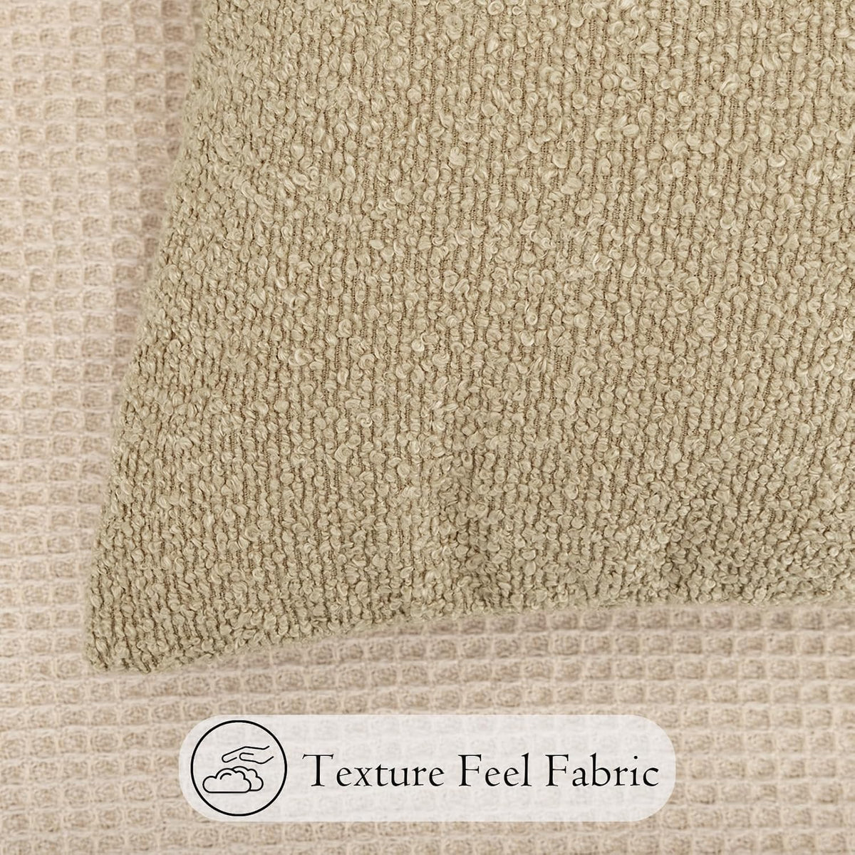 JoraLion 14x36 inch Boucle Lumbar Pillow Cover, Camel Woven Texture Neutral Long Pillow Cover Breathable Cushion Case for Couch Sofa Bed…