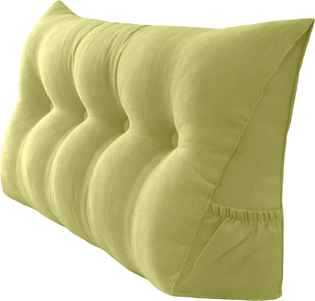Peachwell Handmade Headboard Pillow- Triangular Wedge Support Large Bolster Cushion Headboard Backrest Pillow with Two Large Side Pockets…