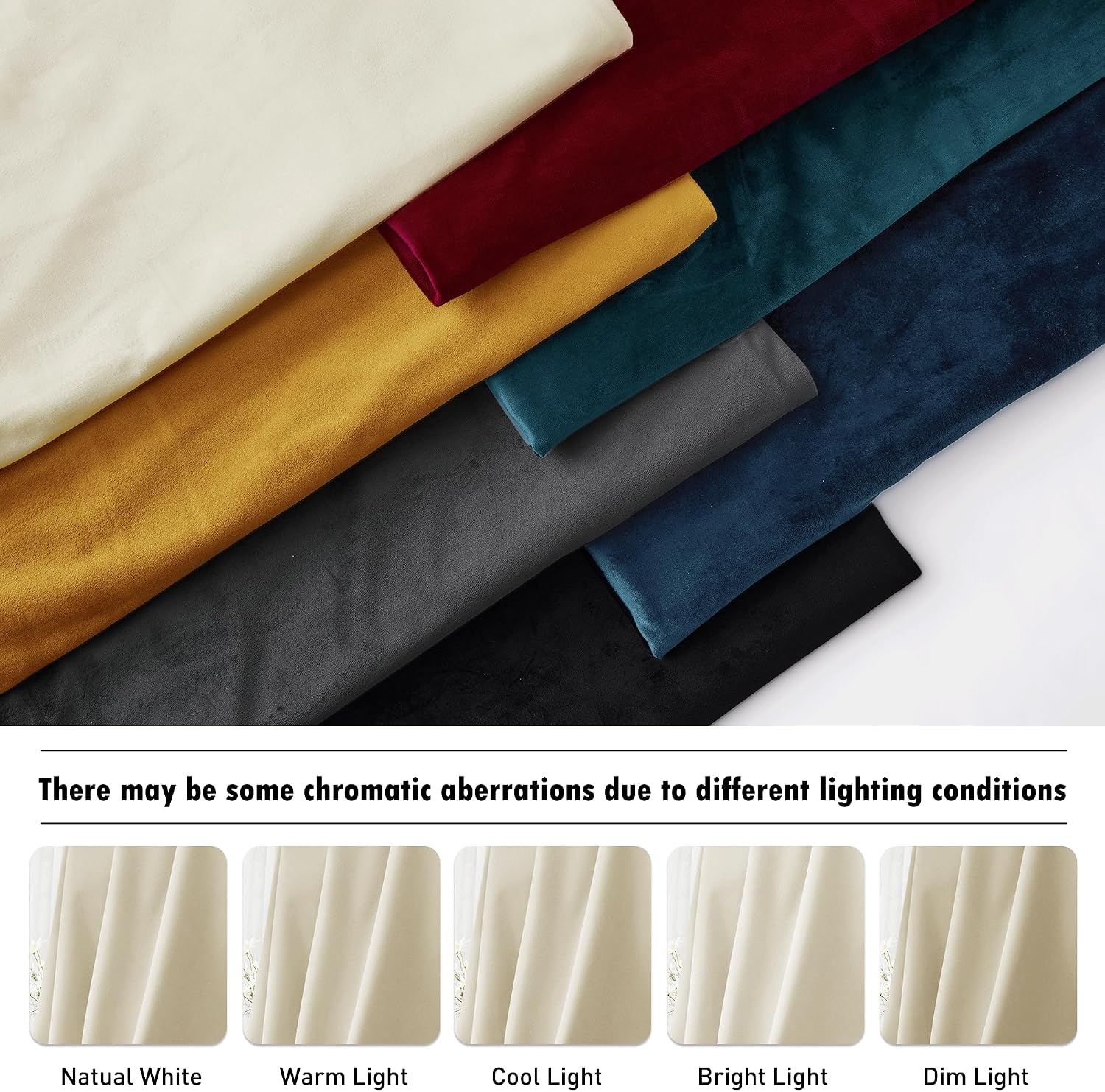 Rybhome RYB HOME Beige Velvet Curtains for Bedroom Living Room, Thermal Insulated Privacy UV Heat Blocking Luxurious Soft Rod Pocket Back T…