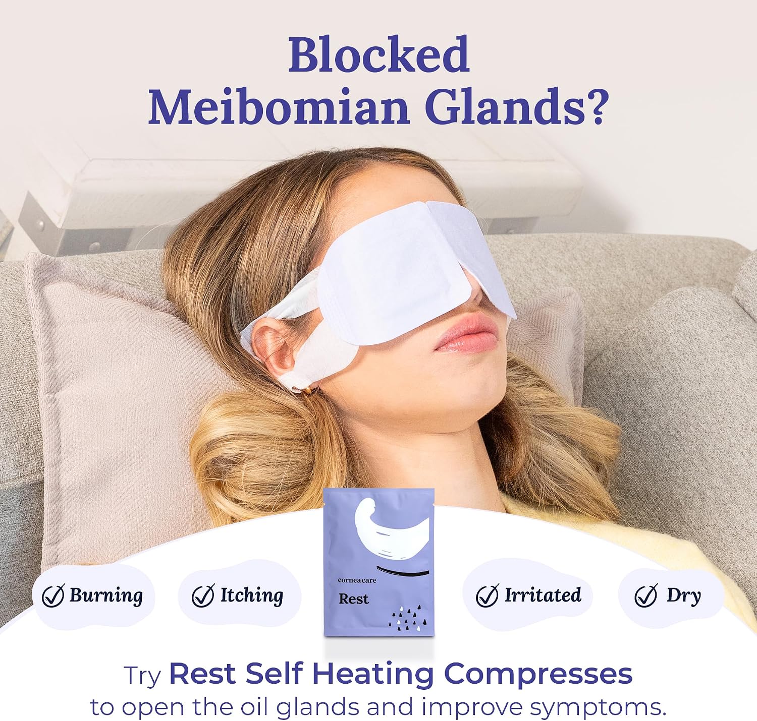 CorneaCare Rest: Self Heating Warm Compress for Dry Eyes | Heated Eye Mask for Fast Relief | Steam Mask for Stye ment | No Microwave o…