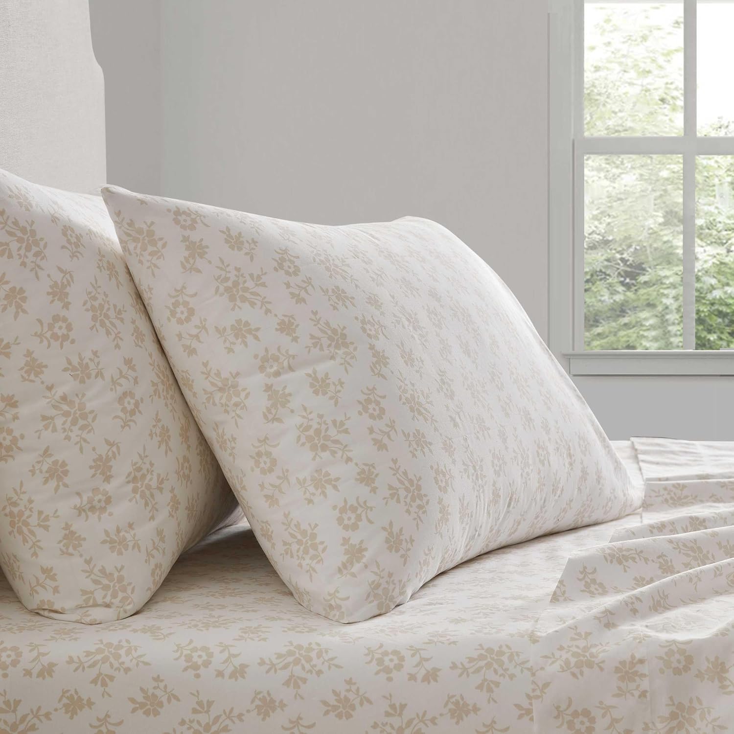 MarthaStewart Martha Stewart - King Size Sheets Set, Crisp & Tailored Cooling Sheets w/a Naturally Smooth Cotton Percale Lightweight Feel -…