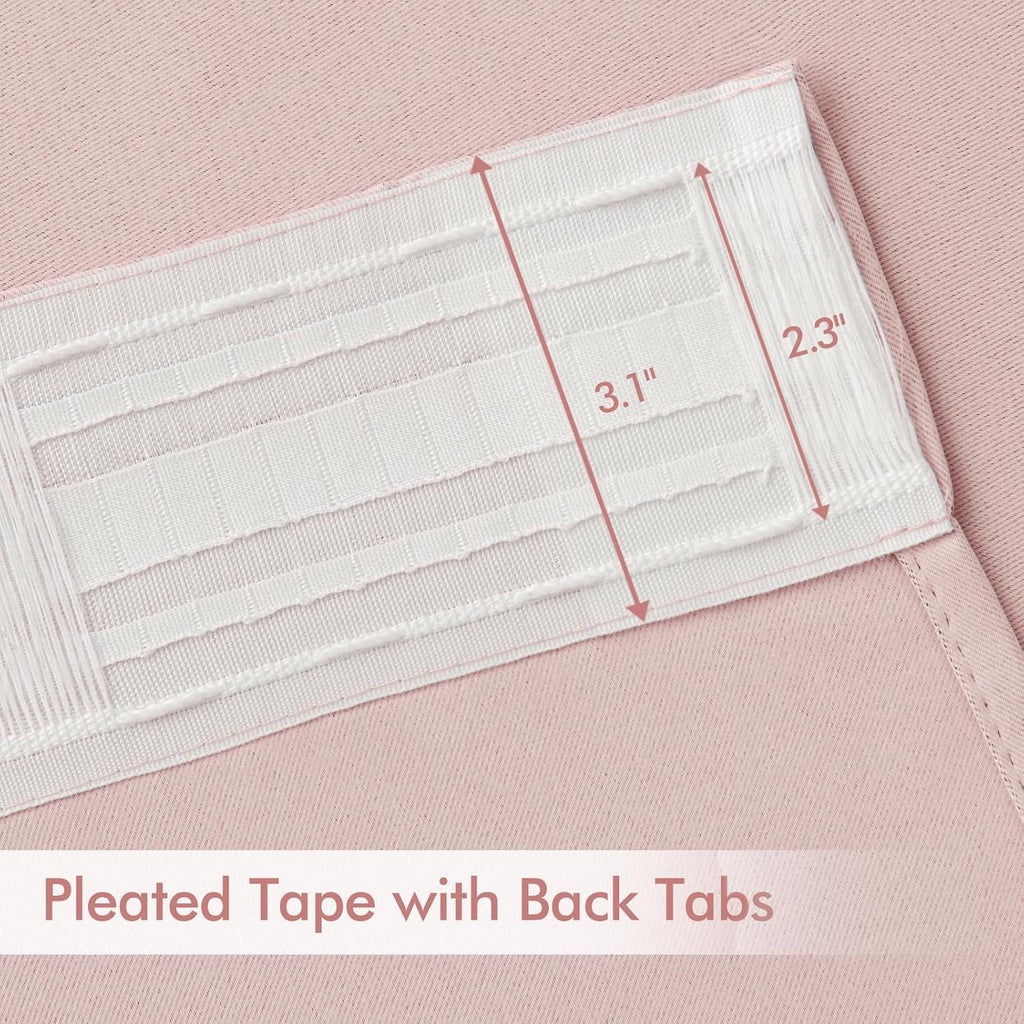 Miulee Baby Pink Back Tab Blackout Curtains 84 Inch Length 2 Panels Set for Living Room Bedroom Privacy, Rod Pocket/Pinch Pleated Thermal I…