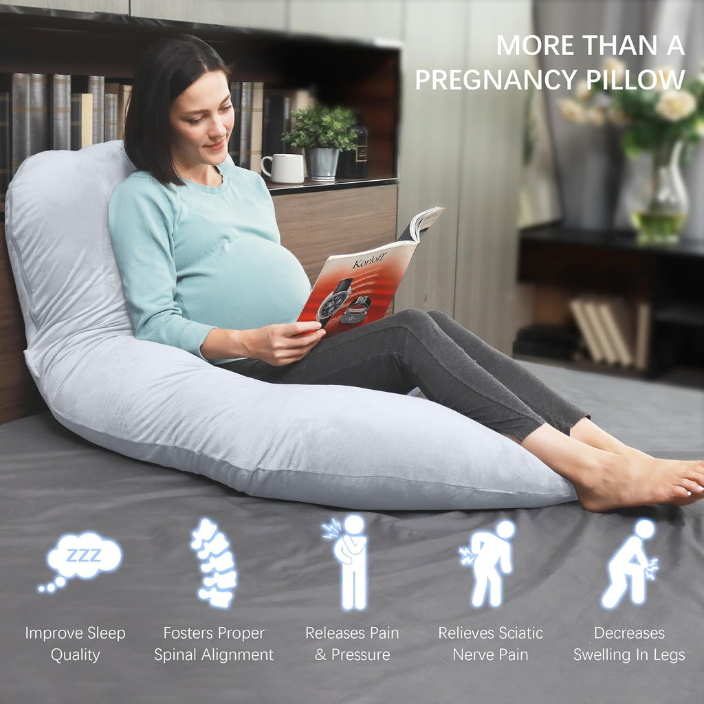 Moonpark MOON PARK Pregnancy Pillows for Sleeping - U Shaped Full Body Maternity Pillow with Removable Cover - Support for Back, Legs, Bell…