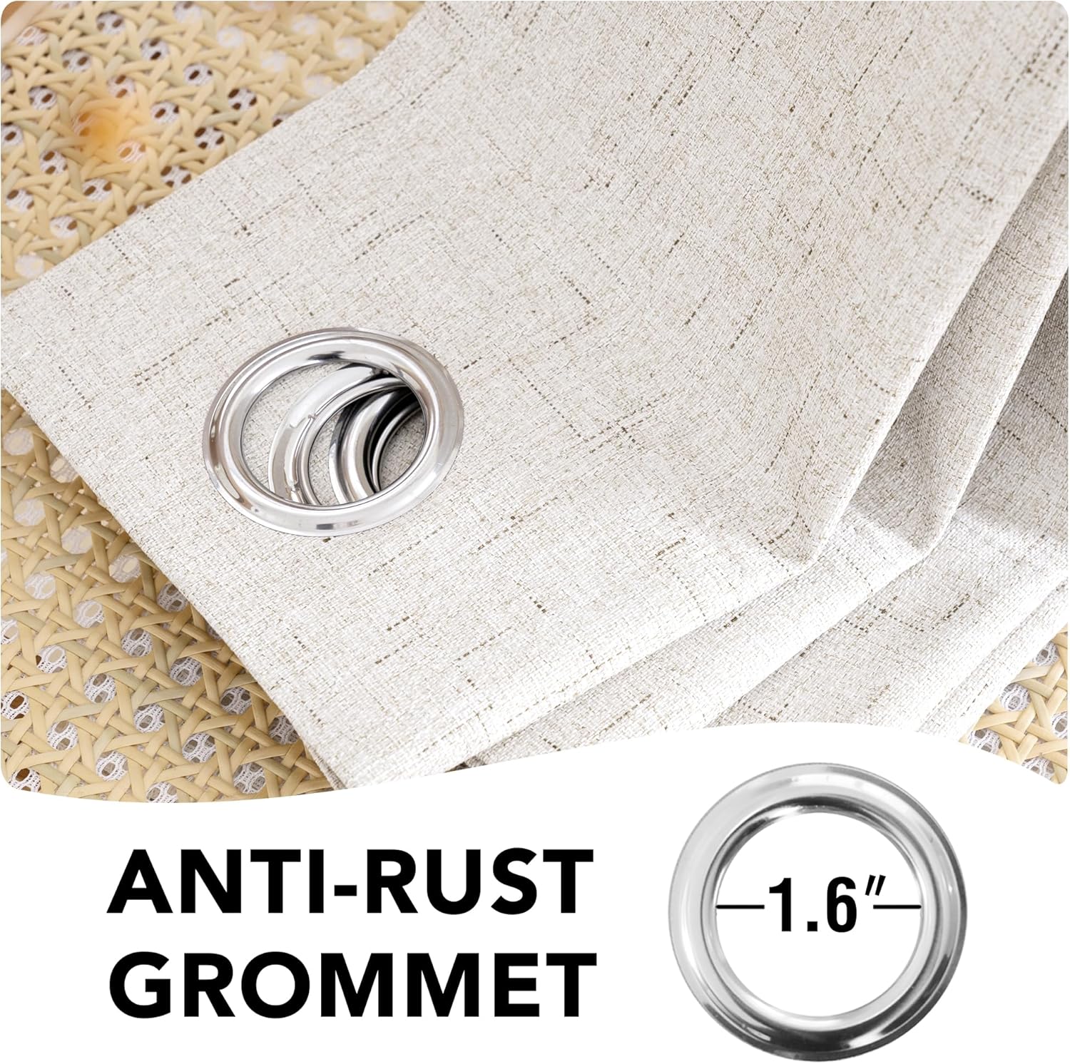 H.VERSAILTEX Blackout Curtains, Durable Thick Textured Look 100% Blackout Patio Door Curtain, Grommet Extra Wide Sliding Door Curtain…