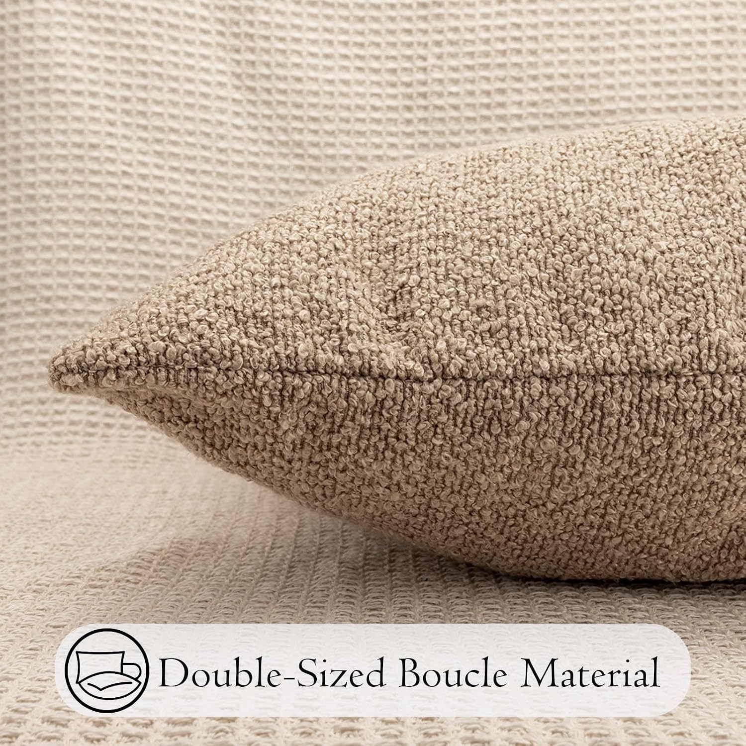 JoraLion 20x54 inch Neutral Boucle Body Pillow Cover, Camel Long Pillow Cover Cozy Soft Cushion Case for Couch Sofa Bed Living Room Home…