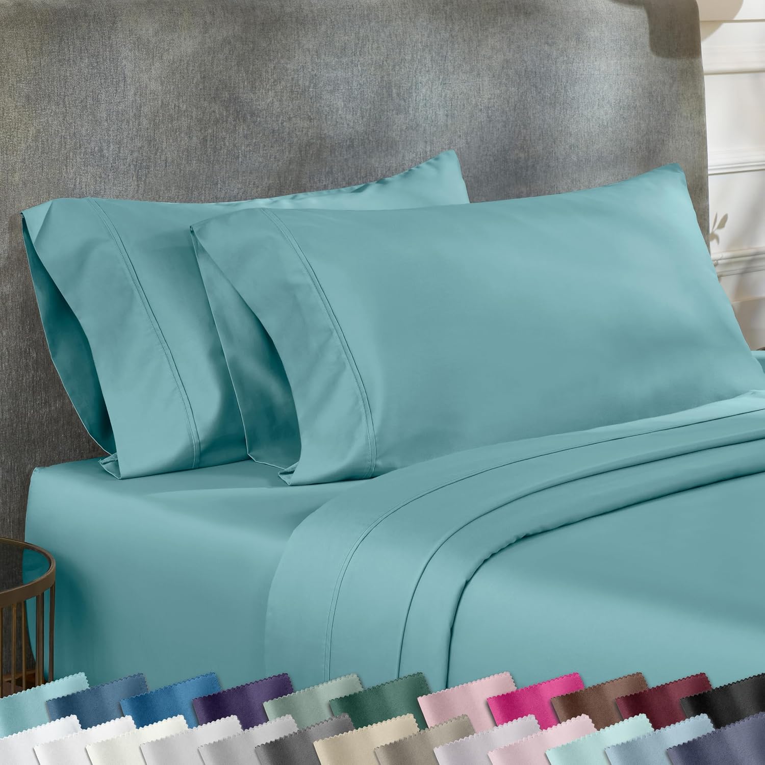 CaliforniaDesignDen California Design Den Standard Queen Size Pillowcase Set - 400 Thread Count, 100% Cotton Sateen, Set of 2 Pillow Covers…