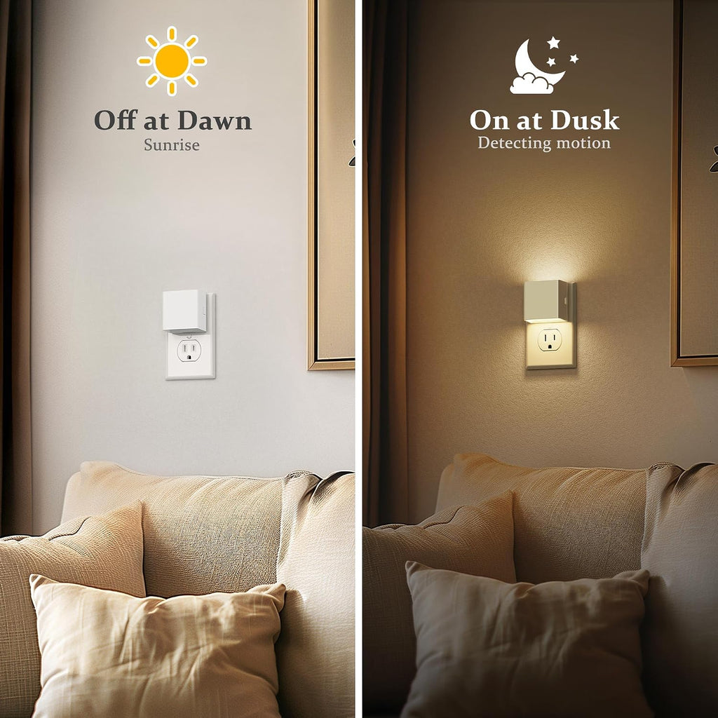 JandCase Night Light, Automatic Night Lights Plug into Wall, Dusk to Dawn,2 Pack Soft White 3000K Brightness Adjustable Nightlight for Kids B…