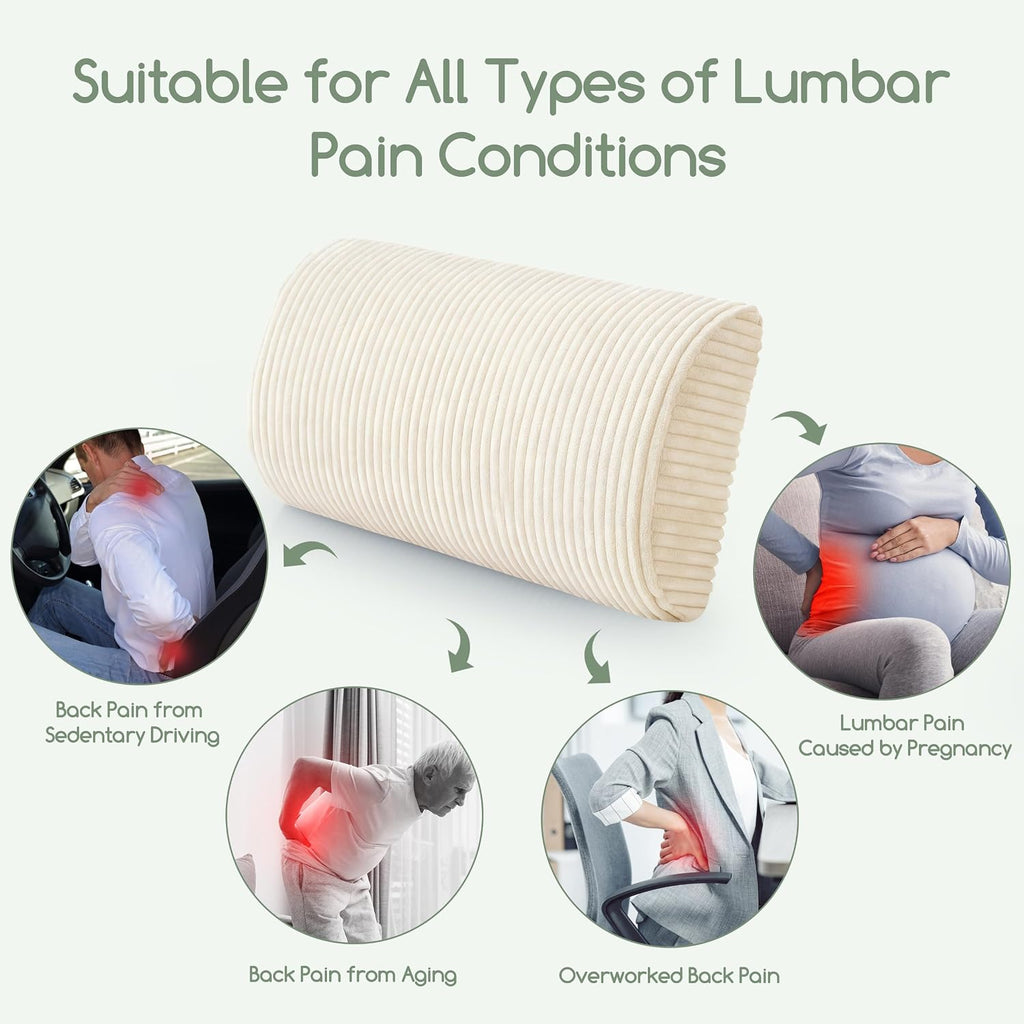 Higogogo Lumbar Support Pillow for Recliner Chair/Accent Chair/Couch, Memory Foam Back Support Cushion for Elderly, Recliner Cushions for B…