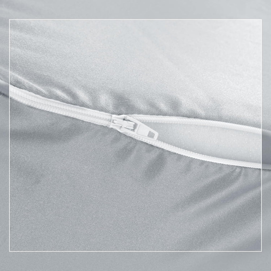 HOMBYS Satin Bed Wedge Pillow Cover Silky & Smooth Wedge Pillowcase 1 Pack 24x24x12, Soft & Breathable, Removable & Machine…