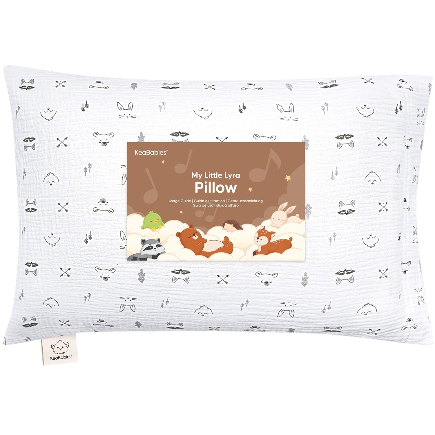 KeaBabies Toddler Pillow with Pillowcase – 13x18 Soft, Breathable Organic Cotton Muslin Kids Pillow for Sleeping, Travel, Preschool Nap…