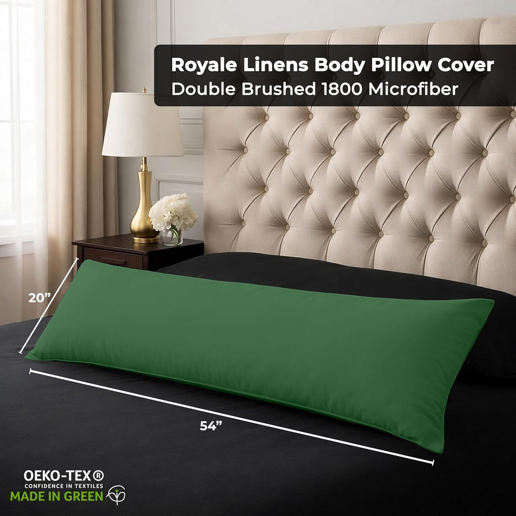 Royalelinens ROYALE LINENS Body Pillow Cover - Double Brushed 1800 Microfiber - 20"x54" with Hidden Zipper Closure - Wrinkle & Fade Resista…