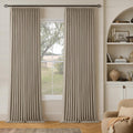 Twodrapes Greige Flax Linen Pinch Pleated Blackout Curtains 86 Inches Long for Bedroom Living Room Darkening 100% Black Out Pinch Pleat Dra…