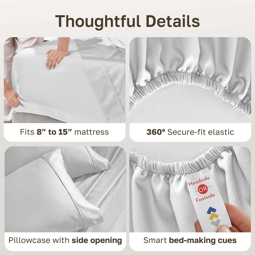 CaliforniaDesignDen California Design Den Soft 100% Cotton Twin Size Bed Sheets Set, 400 Thread Count Good Housekeeping Award Winner, Silky…