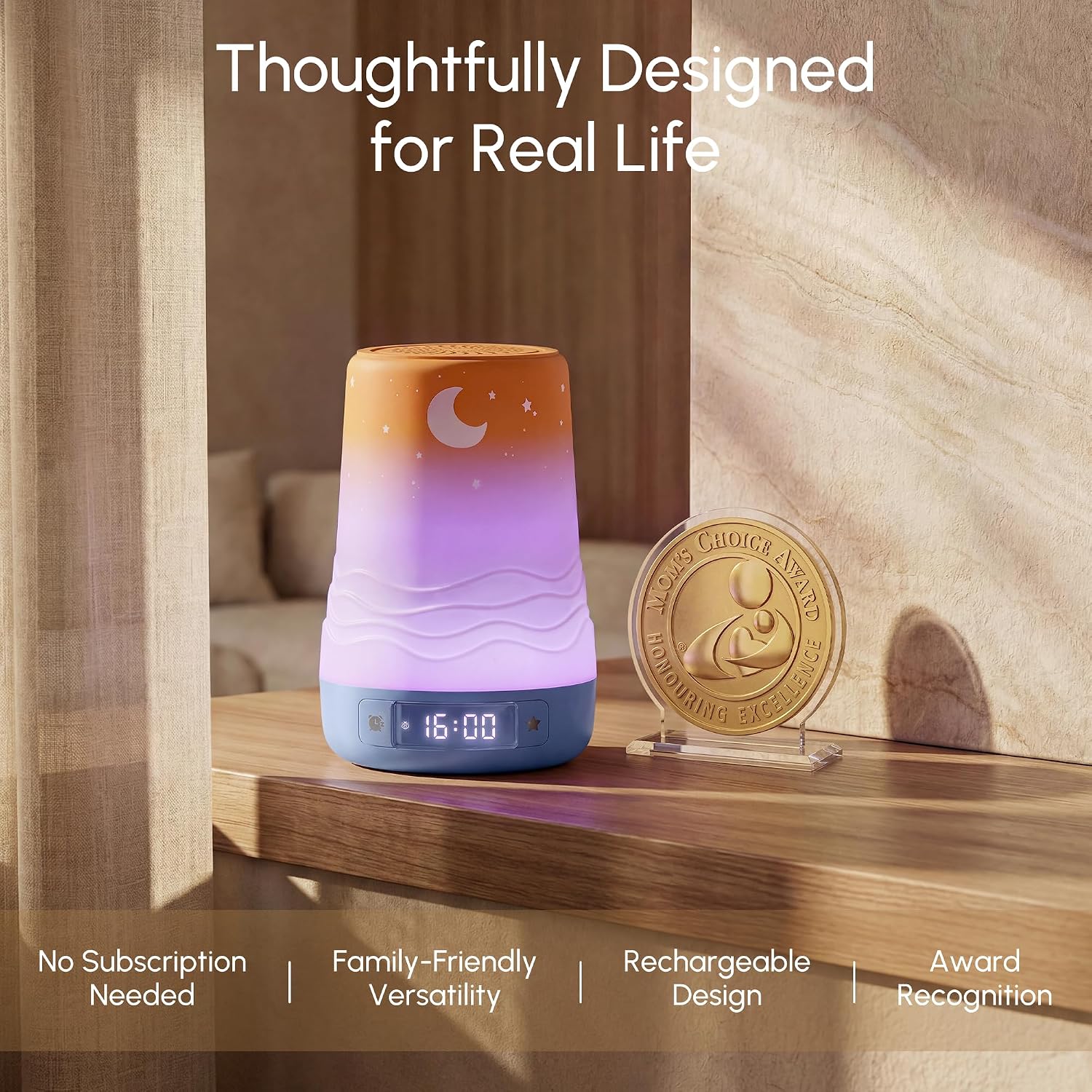 Mewaii White Noise Sound Machine Baby & Adult, 100 Soothing Sounds, AI Cry Detection, App Control, 360° RGB Night Light, Sleep Routine Buil…