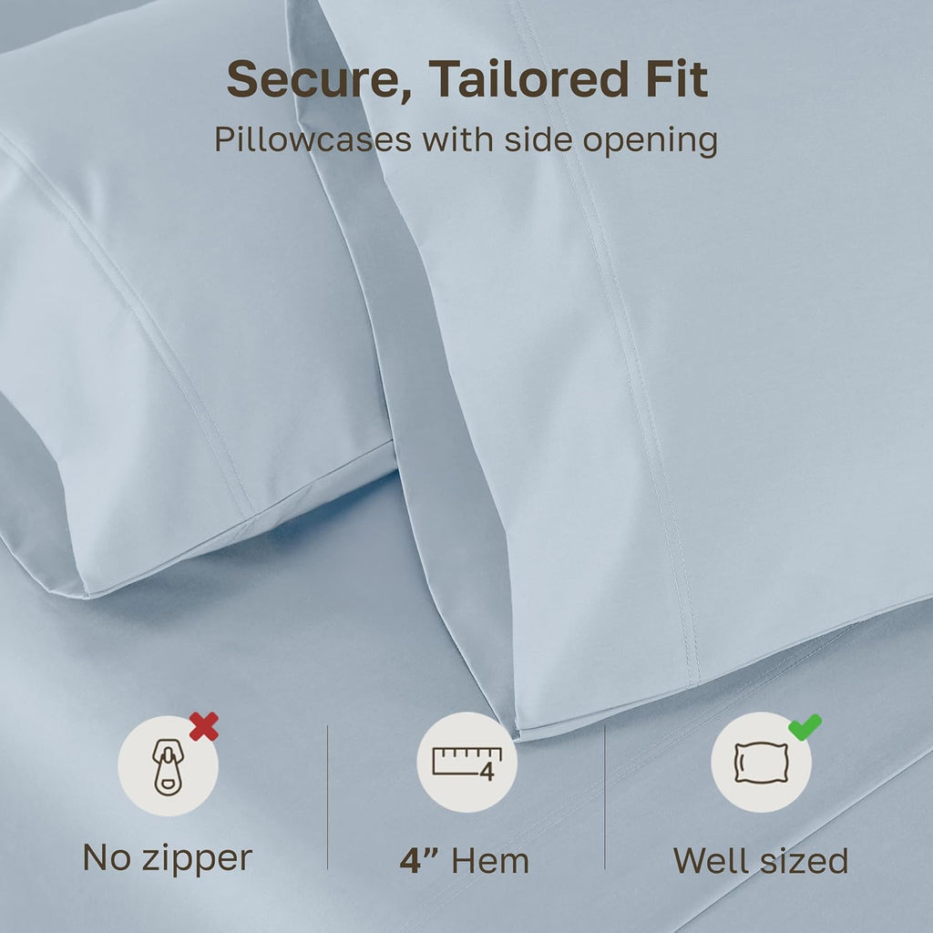 CaliforniaDesignDen California Design Den Pillowcases Queen Size Set of 2 - Luxuriously Soft and Thick 800 Thread Count, Smooth Sateen, Nat…