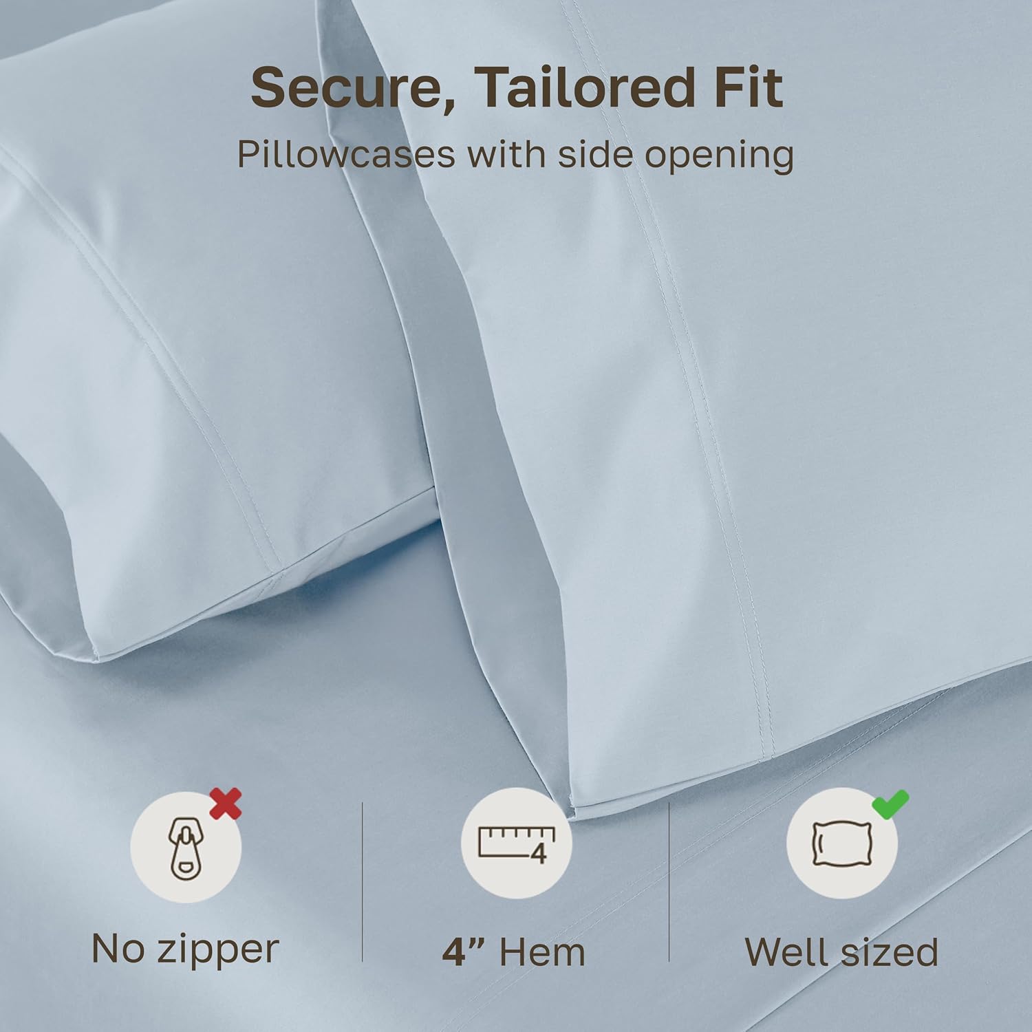 CaliforniaDesignDen California Design Den Pillowcases Queen Size Set of 2 - Luxuriously Soft and Thick 800 Thread Count, Smooth Sateen, Nat…