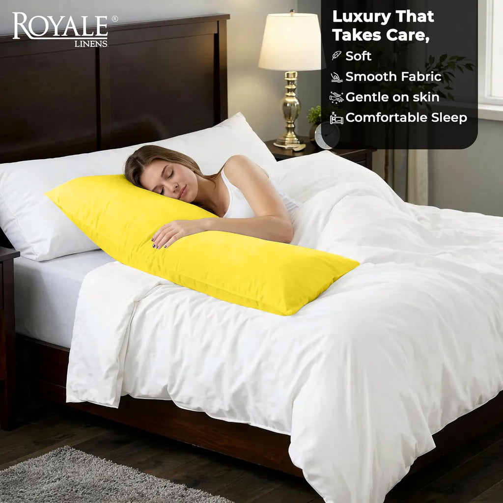 Royalelinens ROYALE LINENS Body Pillow Cover - Double Brushed 1800 Microfiber - 20"x54" with Hidden Zipper Closure - Wrinkle & Fade Resista…