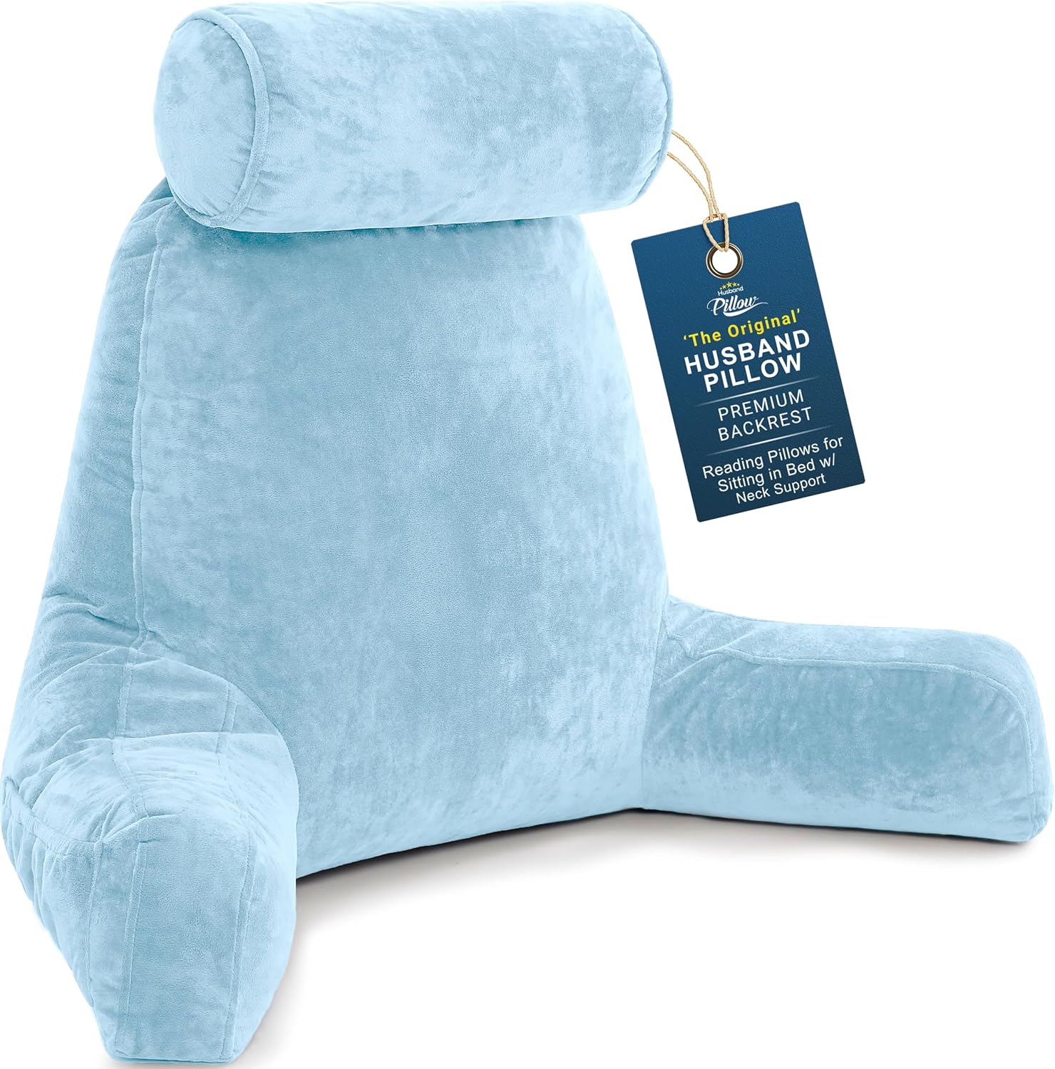 Husband Pillow XXL The Original for Adults - 30" Tall Backrest for Sitting Up in Bed - Firm Support Reading & Bed Rest Pillows for…
