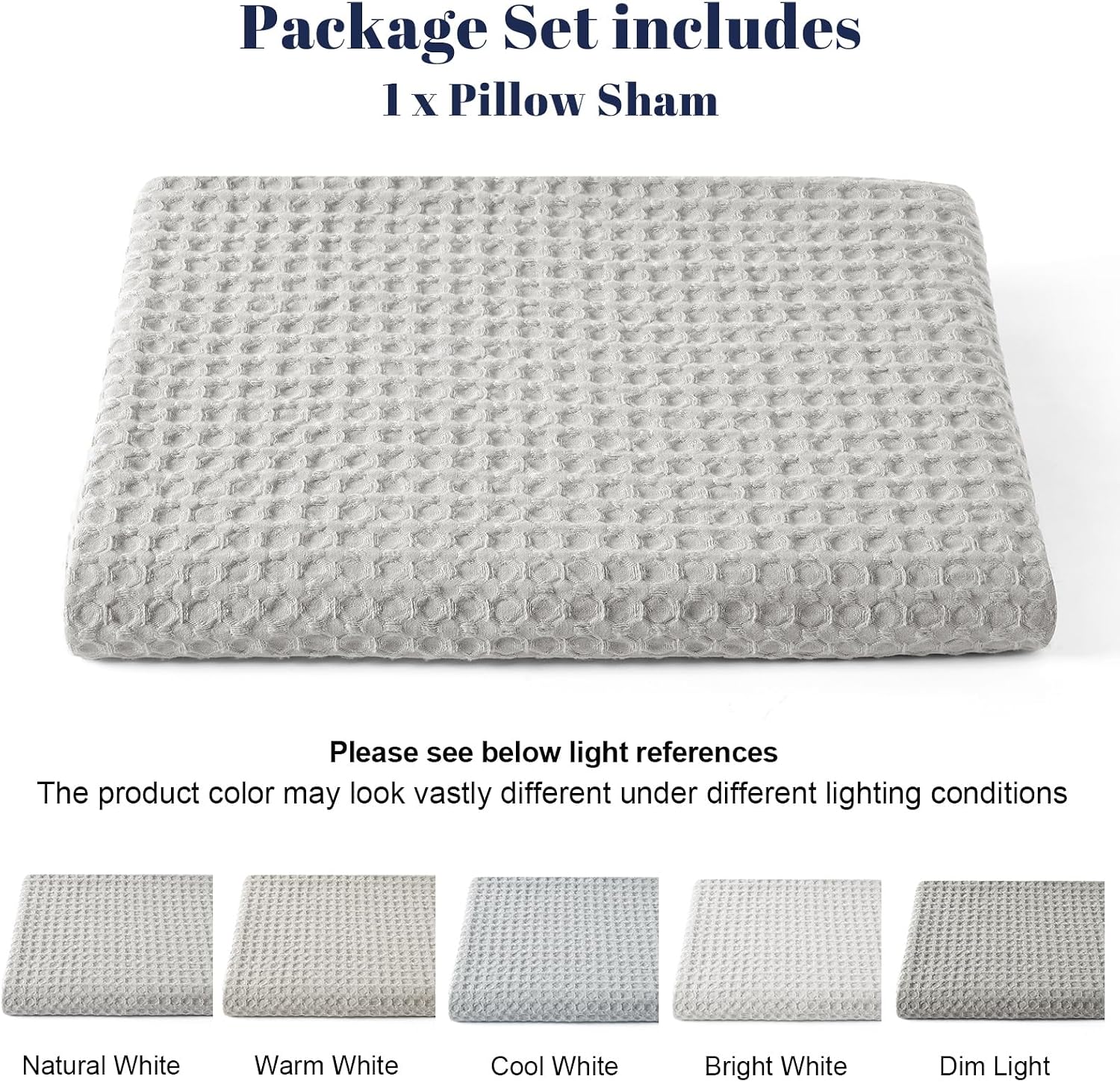 Phf Ultra Soft Waffle Weave Body Pillowcase with Zipper, No Insert, 1Pack 20" x 54" Pillow Sham, Breathable & Skin-Friendly Body Pillow cas…